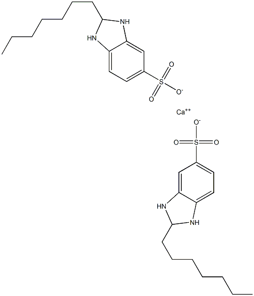 Bis(2,3-dihydro-2-heptyl-1H-benzimidazole-5-sulfonic acid)calcium salt Struktur