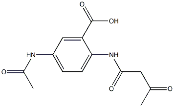 2-(Acetoacetylamino)-5-(acetylamino)benzoic acid Struktur