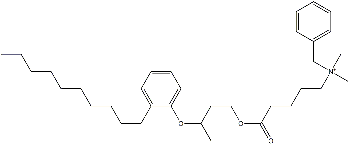 N,N-Dimethyl-N-benzyl-N-[4-[[3-(2-decylphenyloxy)butyl]oxycarbonyl]butyl]aminium Struktur