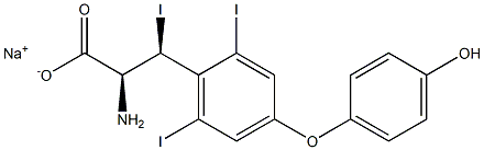 (2S,3S)-2-Amino-3-[4-(4-hydroxyphenoxy)-2,6-diiodophenyl]-3-iodopropanoic acid sodium salt Struktur