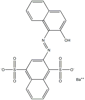 2-[(2-Hydroxy-1-naphtyl)azo]-1,4-naphthalenedisulfonic acid barium salt Struktur