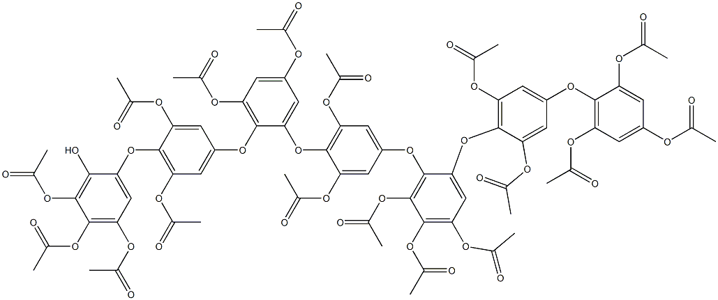 2-[4-[2-[4-[2-[4-(2,4,6-Triacetoxyphenoxy)-2,6-diacetoxyphenoxy]-4,5,6-triacetoxyphenoxy]-2,6-diacetoxyphenoxy]-4,6-di-acetoxyphenoxy]-2,6-diacetoxyphenoxy]-4,5,6-triacetoxyphenol Struktur