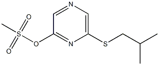 Methanesulfonic acid 6-(2-methylpropylthio)-2-pyrazinyl ester Struktur