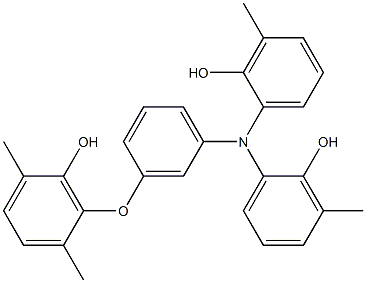 N,N-Bis(2-hydroxy-3-methylphenyl)-3-(6-hydroxy-2,5-dimethylphenoxy)benzenamine Struktur