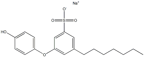 4'-Hydroxy-5-heptyl[oxybisbenzene]-3-sulfonic acid sodium salt Struktur