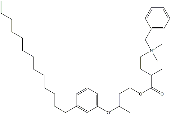 N,N-Dimethyl-N-benzyl-N-[3-[[3-(3-tridecylphenyloxy)butyl]oxycarbonyl]butyl]aminium Struktur