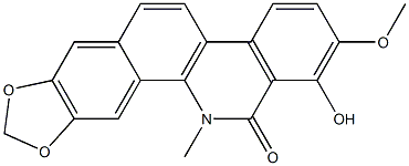 1-Hydroxy-12-methyl-2-methoxy[1,3]benzodioxolo[5,6-c]phenanthridin-13(12H)-one Struktur