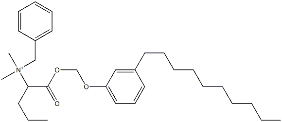 N,N-Dimethyl-N-benzyl-N-[1-[[(3-decylphenyloxy)methyl]oxycarbonyl]butyl]aminium Struktur