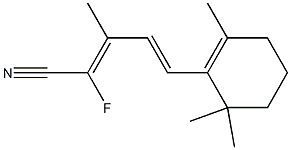 (4E)-3-Methyl-5-(2,6,6-trimethyl-1-cyclohexenyl)-2-fluoro-2,4-pentadienenitrile Struktur