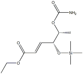 (4R,5R,E)-5-(Carbamoyloxy)-4-[(trimethylsilyl)oxy]-2-hexenoic acid ethyl ester Struktur