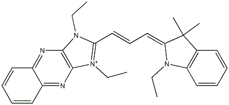 1,3-Diethyl-2-[3-[[2,3-dihydro-1-ethyl-3,3-dimethyl-1H-indol]-2-ylidene]-1-propenyl]-1H-imidazo[4,5-b]quinoxalin-3-ium Struktur