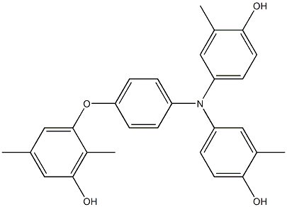 N,N-Bis(4-hydroxy-3-methylphenyl)-4-(3-hydroxy-2,5-dimethylphenoxy)benzenamine Struktur