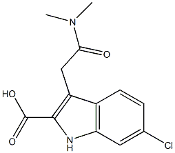 6-Chloro-3-[dimethylcarbamoylmethyl]-1H-indole-2-carboxylic acid Struktur