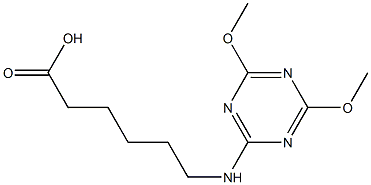 6-[(4,6-Dimethoxy-1,3,5-triazin-2-yl)amino]hexanoic acid Struktur