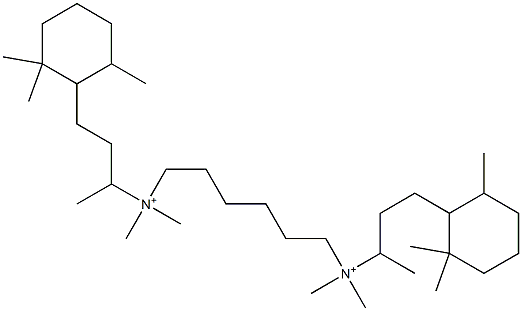 N,N,N',N'-Tetramethyl-N,N'-bis[1-methyl-3-(2,2,6-trimethylcyclohexyl)propyl]-1,6-hexanediaminium Struktur