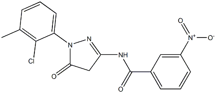 1-(2-Chloro-3-methylphenyl)-3-(3-nitrobenzoylamino)-5(4H)-pyrazolone Struktur