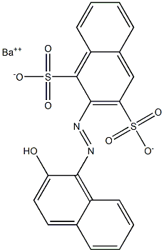 2-[(2-Hydroxy-1-naphtyl)azo]-1,3-naphthalenedisulfonic acid barium salt Struktur