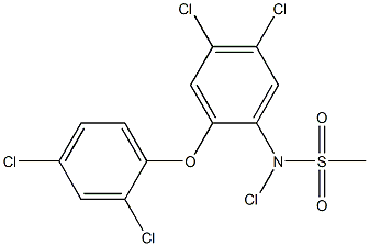 Chloro-N-[4,5-dichloro-2-(2,4-dichlorophenoxy)phenyl]methanesulfonamide Struktur