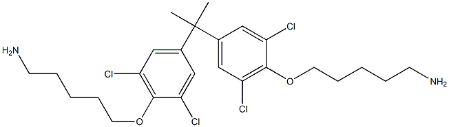 2,2-Bis[3,5-dichloro-4-(5-aminopentyloxy)phenyl]propane Struktur