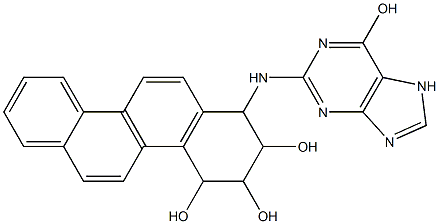 2-[[(2,3,4-Trihydroxy-1,2,3,4-tetrahydrochrysen)-1-yl]amino]hypoxanthine Struktur