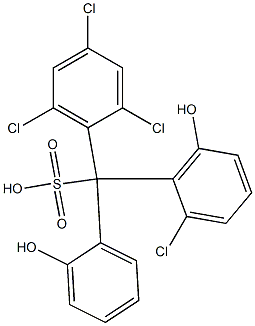 (2-Chloro-6-hydroxyphenyl)(2,4,6-trichlorophenyl)(2-hydroxyphenyl)methanesulfonic acid Struktur