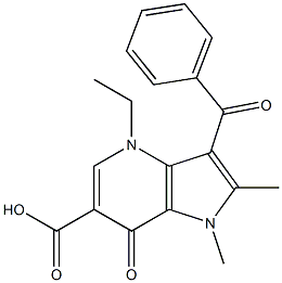 3-Benzoyl-4,7-dihydro-4-ethyl-1,2-dimethyl-7-oxo-1H-pyrrolo[3,2-b]pyridine-6-carboxylic acid Struktur