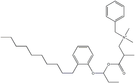 N,N-Dimethyl-N-benzyl-N-[2-[[1-(2-decylphenyloxy)propyl]oxycarbonyl]propyl]aminium Struktur