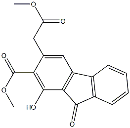 (1-Hydroxy-2-(methoxycarbonyl)-9-oxo-9H-fluoren-3-yl)acetic acid methyl ester Struktur