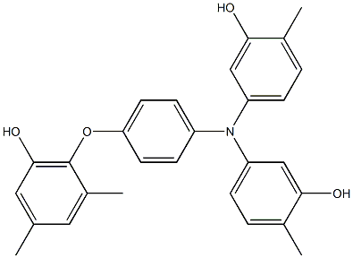 N,N-Bis(3-hydroxy-4-methylphenyl)-4-(6-hydroxy-2,4-dimethylphenoxy)benzenamine Struktur