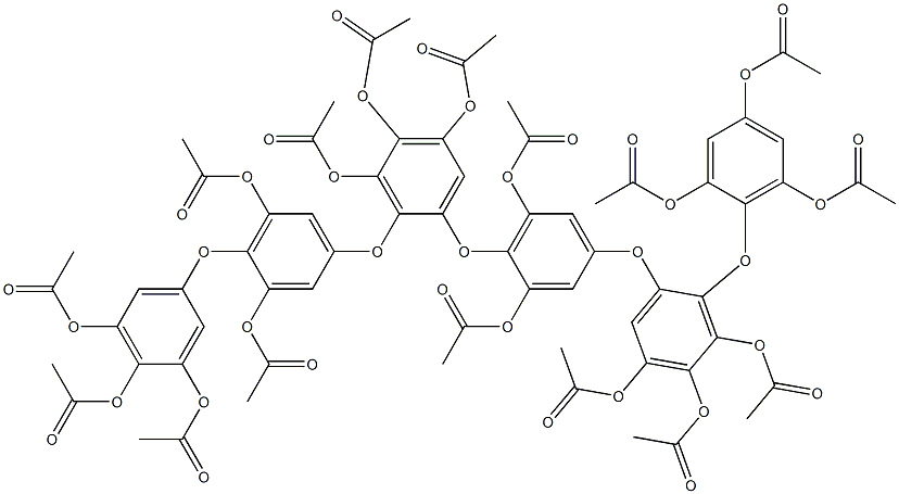 4-[2-[4-(3,4,5-Triacetoxyphenoxy)-3,5-diacetoxyphenoxy]-3,4,5-triacetoxyphenoxy]-2'-(2,4,6-triacetoxyphenoxy)-3,3',4',5,5'-pentaacetoxydiphenyl ether Struktur