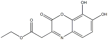 7,8-Dihydroxy-2-oxo-2H-1,4-benzoxazine-3-acetic acid ethyl ester Struktur