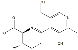 N-[[3-Hydroxy-5-(hydroxymethyl)-2-methylpyridin-4-yl]methylene]-L-isoleucine Struktur