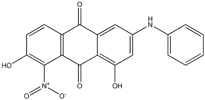 2-Anilino-4,6-dihydroxy-5-nitroanthraquinone Struktur