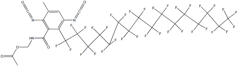 N-(Acetyloxymethyl)-2-(tritriacontafluorohexadecyl)-3,6-diisocyanato-5-methylbenzamide Struktur