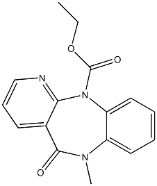 5,6-Dihydro-6-methyl-5-oxo-11H-pyrido[2,3-b][1,5]benzodiazepine-11-carboxylic acid ethyl ester Struktur