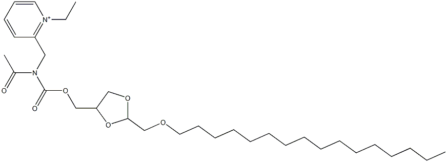 1-Ethyl-2-[N-acetyl-N-[[(2-hexadecyloxymethyl-1,3-dioxolan)-4-yl]methoxycarbonyl]aminomethyl]pyridinium Struktur