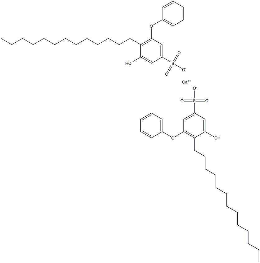 Bis(5-hydroxy-6-tridecyl[oxybisbenzene]-3-sulfonic acid)calcium salt Struktur