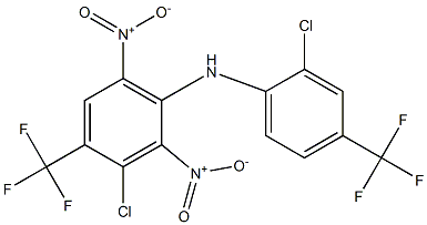 3-Chloro-4-trifluoromethyl-2,6-dinitro-N-[2-chloro-4-trifluoromethylphenyl]benzenamine Struktur