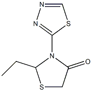 2-Ethyl-3-(1,3,4-thiadiazol-2-yl)thiazolidin-4-one Struktur