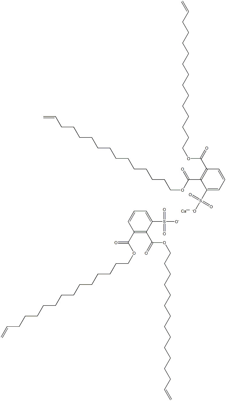 Bis[2,3-di(14-pentadecenyloxycarbonyl)benzenesulfonic acid]calcium salt Struktur