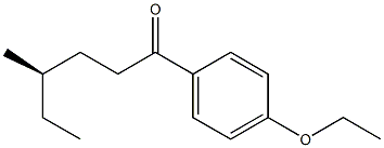 [R,(-)]-1-(4-Ethoxyphenyl)-4-methyl-1-hexanone Struktur