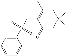 3,5,5-Trimethyl-2-[(phenylsulfonyl)methyl]-2-cyclohexen-1-one Struktur