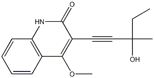 3-(3-Hydroxy-3-methyl-1-pentynyl)-4-methoxyquinolin-2(1H)-one Struktur