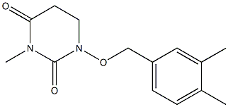 5,6-Dihydro-1-(3,4-dimethylbenzyloxy)-3-methyl-2,4(1H,3H)-pyrimidinedione Struktur