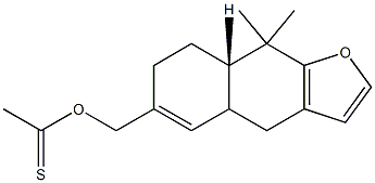 Thioacetic acid S-[[4,4a,7,8,8a,9-hexahydro-9,9-dimethylnaphtho[2,3-b]furan]-6-yl]methyl ester Struktur