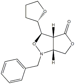 [3R,3aR,6aR]-3-[[(S)-Tetrahydrofuran]-2-yl]tetrahydro-1-benzyl-1H,4H-furo[3,4-c]isoxazol-4-one Struktur