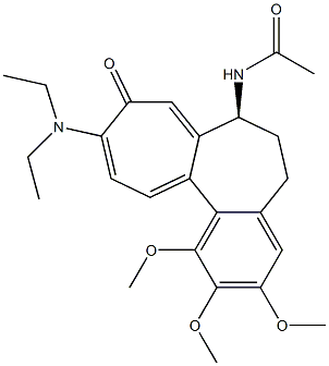 N-[(S)-5,6,7,9-Tetrahydro-1,2,3-trimethoxy-10-diethylamino-9-oxobenzo[a]heptalen-7-yl]acetamide Struktur