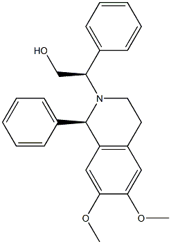 (1R)-1,2,3,4-Tetrahydro-2-[(R)-1-phenyl-2-hydroxyethyl]-1-phenyl-6,7-dimethoxyisoquinoline Struktur