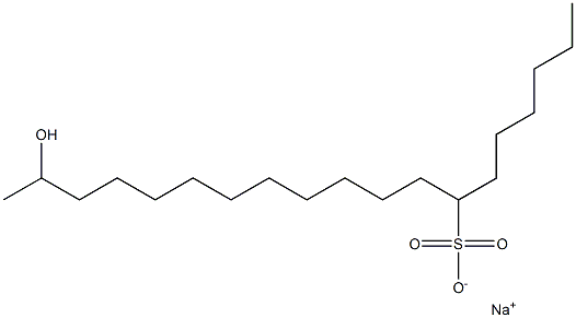 18-Hydroxynonadecane-7-sulfonic acid sodium salt Struktur