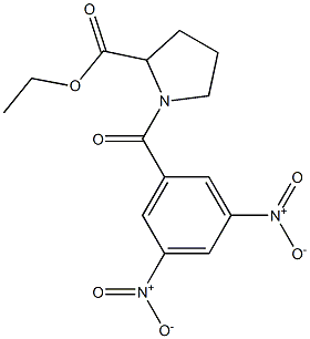 (1R)-1-(3,5-Dinitrobenzoyl)pyrrolidine-2-carboxylic acid ethyl ester Struktur